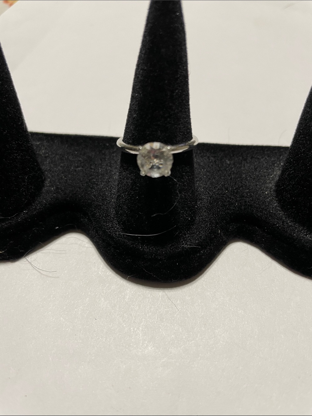 Silver Clear Stone Solitaire Ring